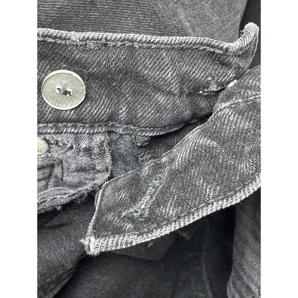 Revice Jeans 28 Black High Waist Straight Leg Denim Asymmetrical Button Fly USA - Picture 11 of 14